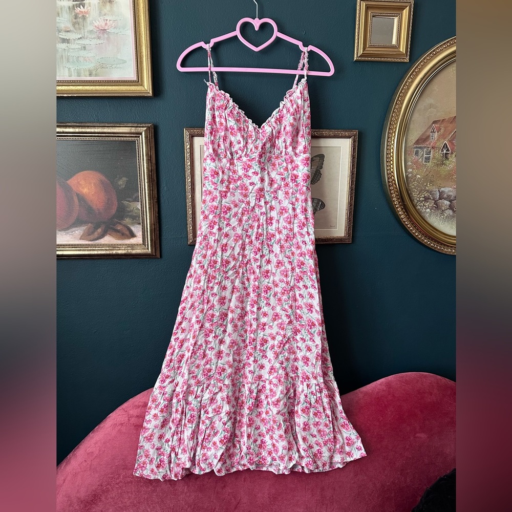 Pink floral dress